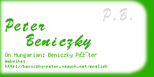 peter beniczky business card